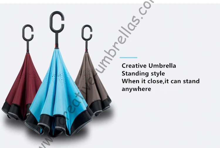 Светоотражающий неоновый Ветрозащитный Зонт с C образным крючком для самозащиты