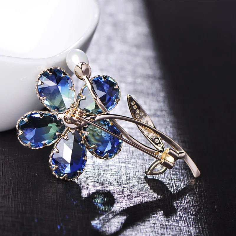 Красивая брошь в форме цветка из фианита MECHOSEN Броши пресноводного жемчуга для