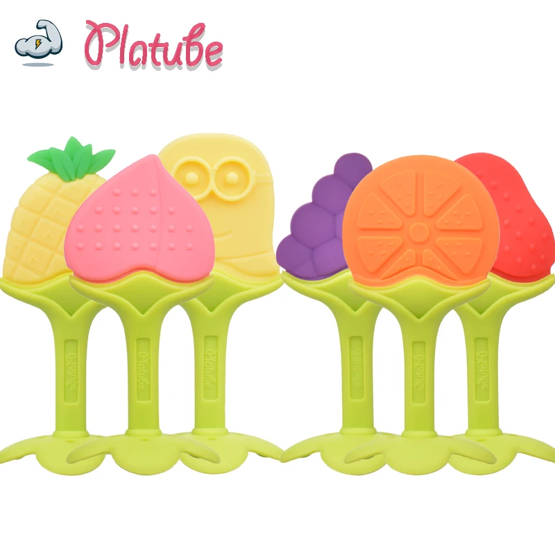 

1 Pcs Baby Teether Food Grade Silicone Teether Fruit Shape Baby Teething Silicone Teething Toys Infant Chew Tooth Toys