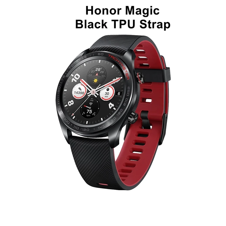 Black TPU Strap huawei Honor часы Магия Смарт-часы с монитор сердечного ритма huawei FIT Honor S2 Смарт Спорт с gps - Цвет: Black TPU Strap