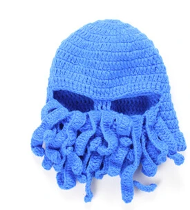 3 В продаже унисекс осьминог зима теплая вязаная шерстяная лыжная маска Hat кальмар Cap ктулху щупальца шапочка Hat - Цвет: 3