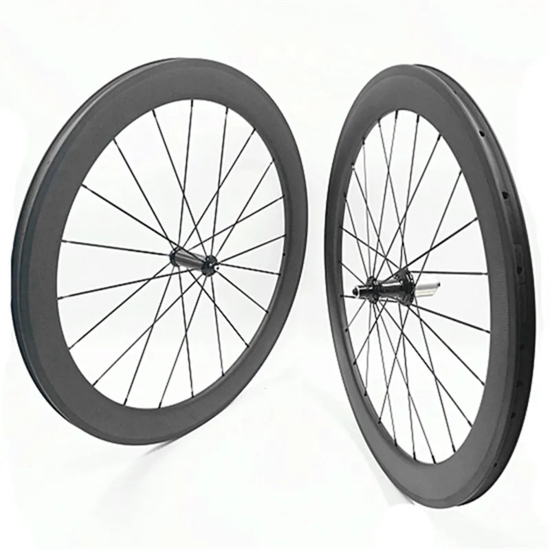 

700c 60mm clincher tubeless 25mm width carbon wheels AC3 brake side R36 ceramics hub 1670g 1432 Spoke carbon wheelset