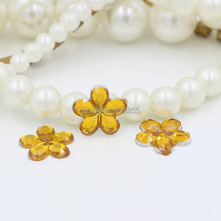 Бесплатная доставка 10 мм 200 шт. золотой цвет в форме сливы акриловые стразы с