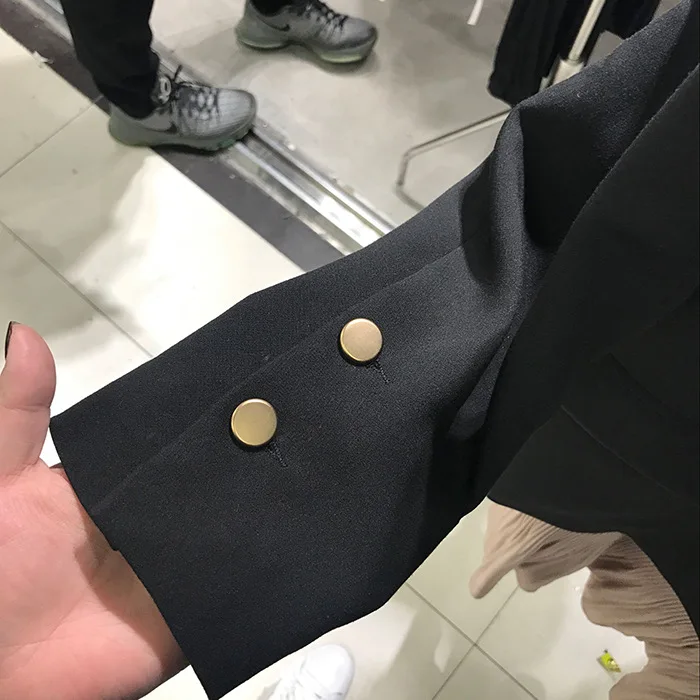 blazer feminino New South Korean Commuter Fashion Metal Double Breasted Fashion Korean Suit Jacket Female Womens Jackets