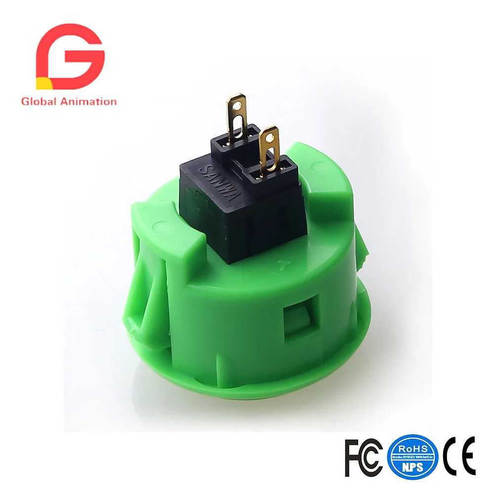 

6 Pcs/Lot OBSF-30 Arcade Push Button (Mad Catz SF4 Tournament & Mayflash F300 Compatible) - Greeen