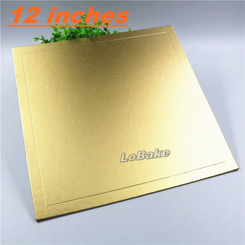 (10pcs/pack) 12 inches golden square paper cake place mat bread cupcake placemat mousse cake mats packaging supplies