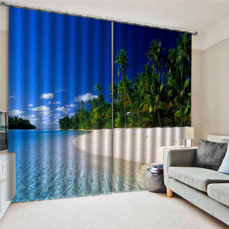 Море пляж голубое небо вид на море занавеска Средиземноморский стиль для