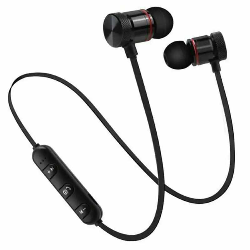 Магнитные беспроводные Bluetooth спортивные наушники тяжелые басы металлические
