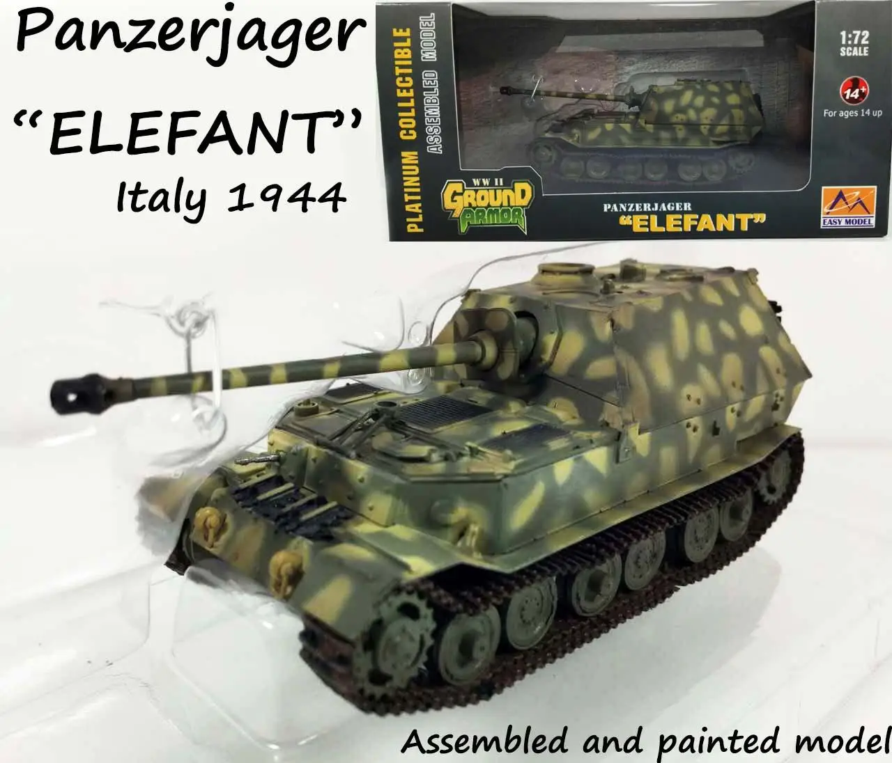 WW2 Немецкий Panzerjager Elefant elephant Танк Разрушитель 1: 72 без литья под давлением легкая