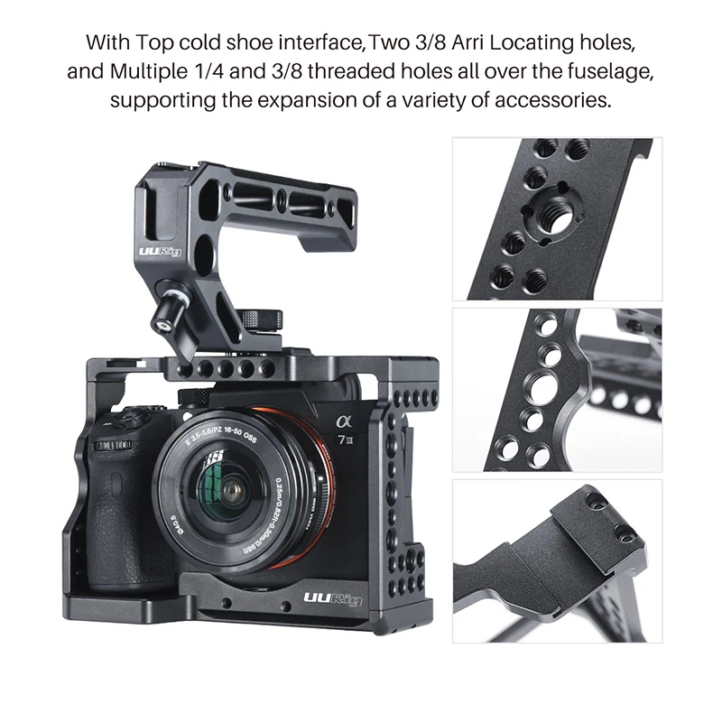 UURig камера клетка для sony A7III Стандартный Arca-style быстросъемная пластина с верхней