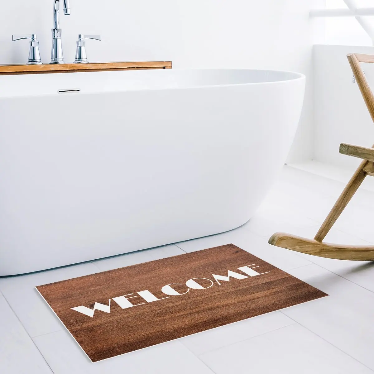 Винтажный Ретро-коврик из коричневой древесины приветствуем дверные коврики