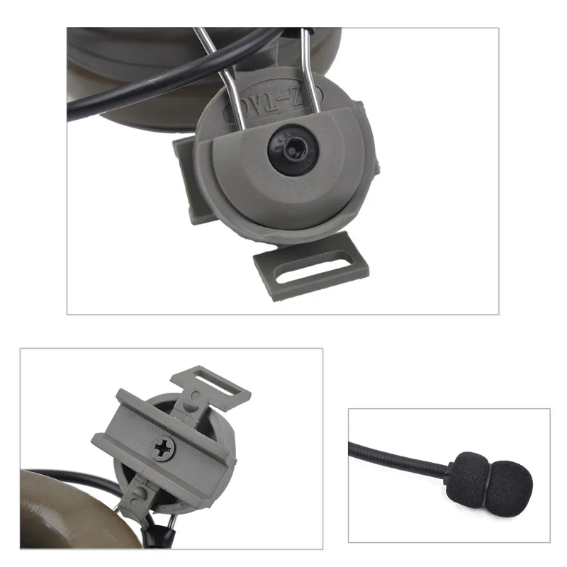 Z-TAC Z031 Comtac ii Headphone with Peltor Adapter for Hunting Quick Helmet Rail Adapter Headset