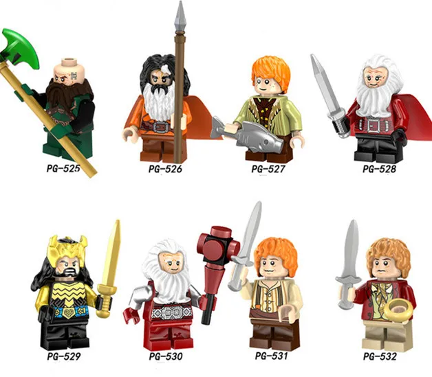 PG8150 5SETS 5 комплектов, PG8148-8150, хоббитс, строительные блоки, Властелин колец, Bilbo Azog, сильный орк, образование для детей, подарок, игрушки - Цвет: PG8150 5SETS