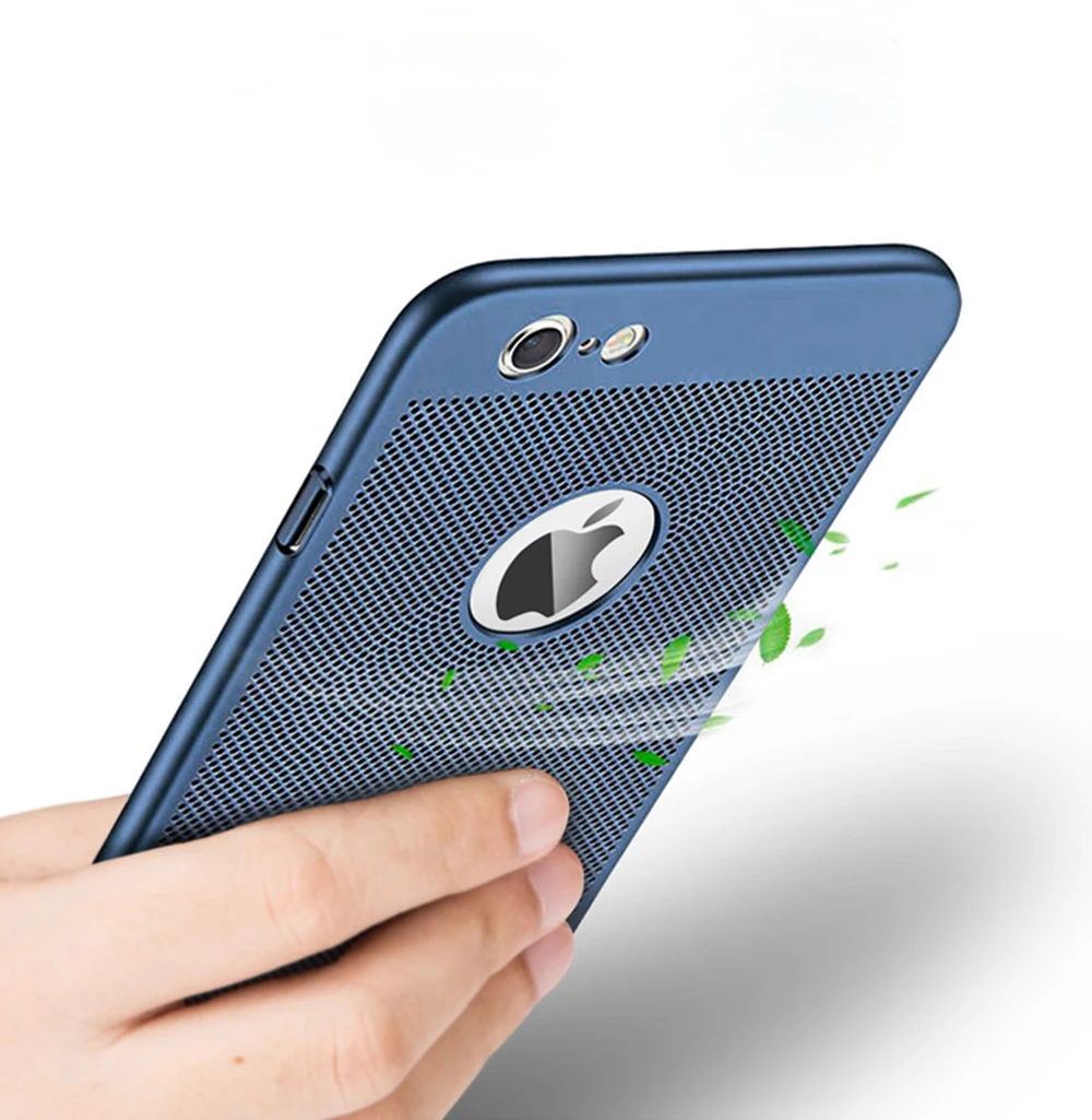 Cooling Hard Plastic Shockproof Cover Phone Case For iphone6 7 8 X XS XR Silicone with Film |