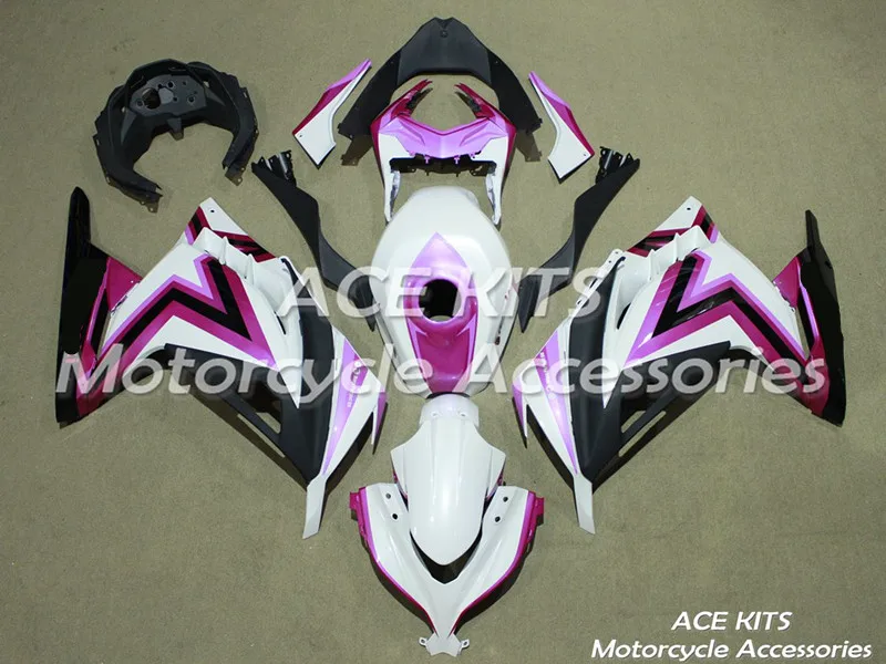 

Новый мотоциклетный обтекатель abs для Kawasaki Ninja300 2013-2017 впрыска bodywor удивительные фиолетовый белый + майка ACE № 833