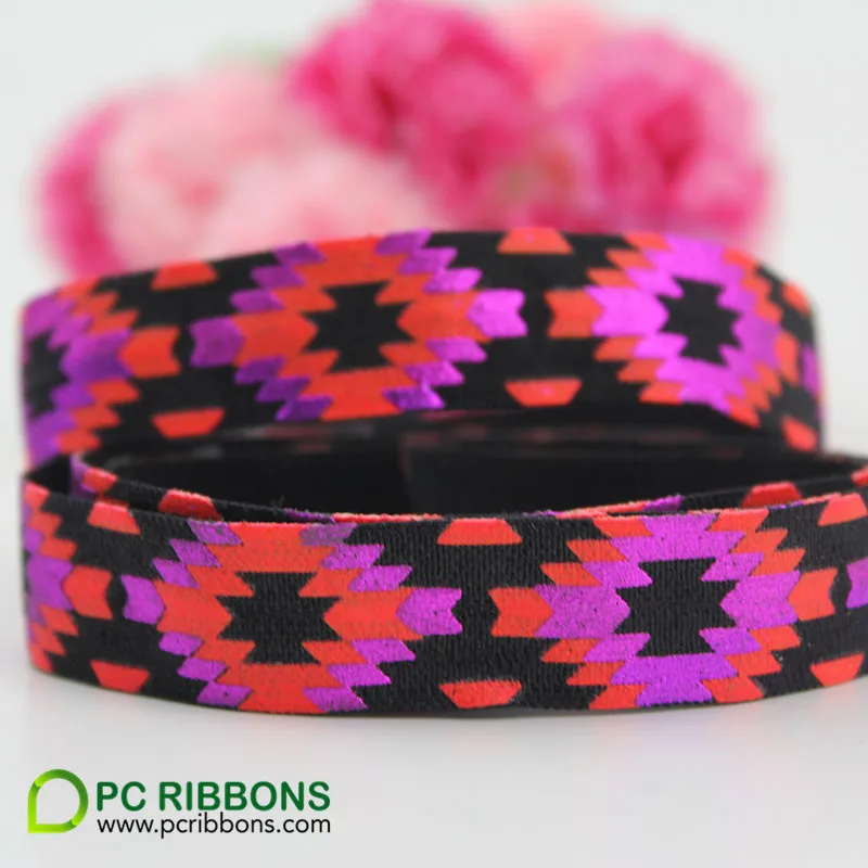 PC 16mm 5/8&quot gold screen and foil print fold over ribbon for DIY headwear | Дом и сад