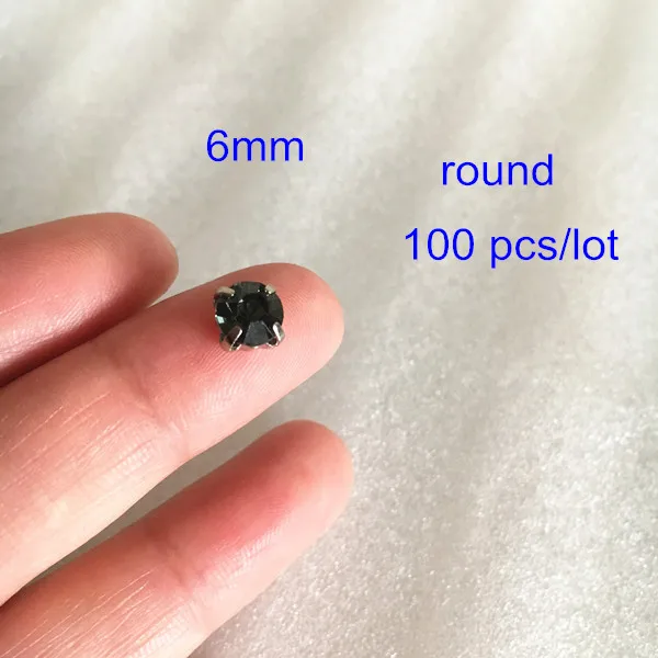 6mm round Различные формы кристалла серого стекла шить на бусинке, граненые плоские задние бусины для украшения одежды, швейные изделия - Цвет: 6mm round