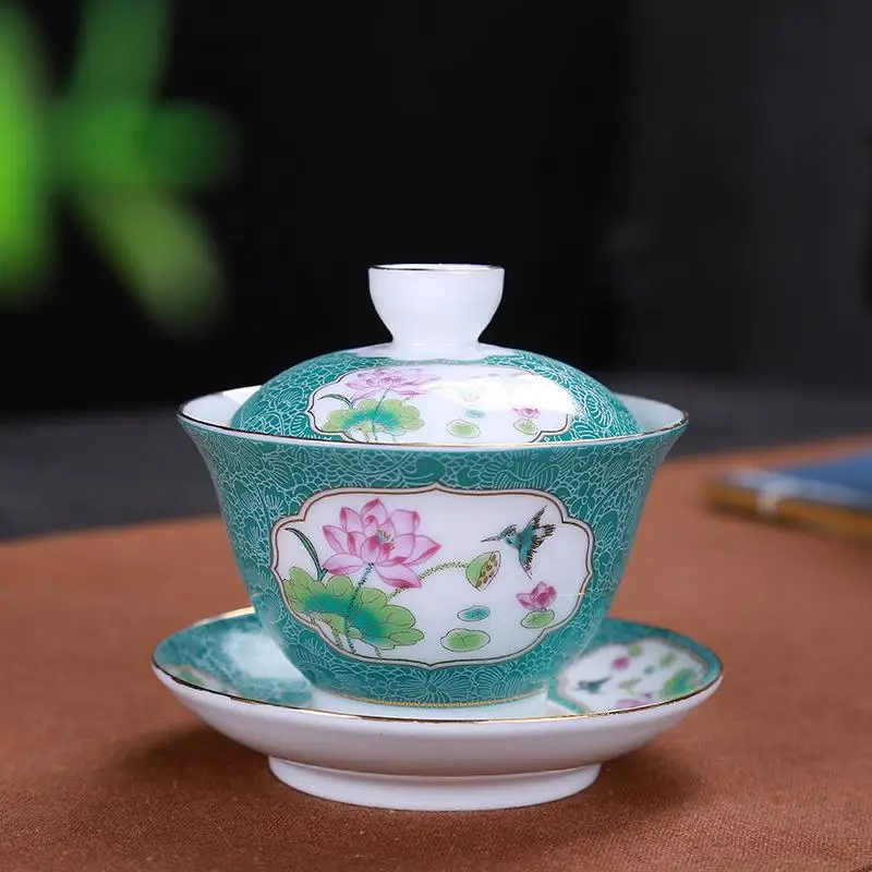 blue Керамический чайник Gaiwan, чайная чашка, китайские чайные наборы кунг-фу чайная чашка для путешествий, кухни, столовой, бара, чайная посуда, аксессуары для дома - Color: blue