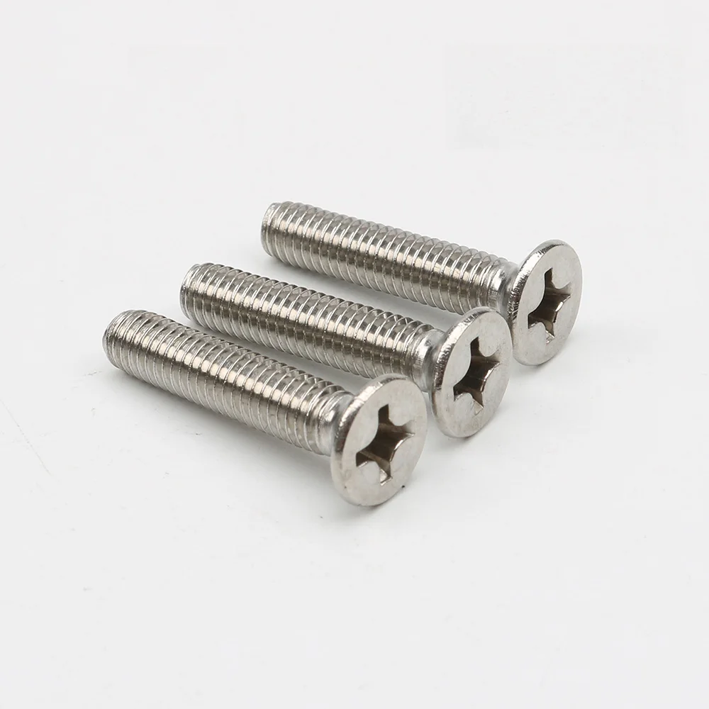 HCSSZP 100 шт./лот M4/M5/M6 винты с плоской головкой GB819 никелированная машина потайной Болт крепеж Phillips Винт