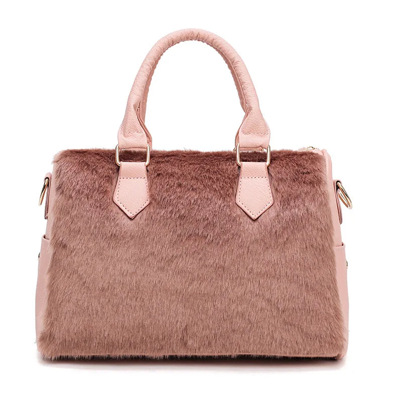 Youda Женская милая стильная сумка тоут однотонные плюшевые сумочки украшение