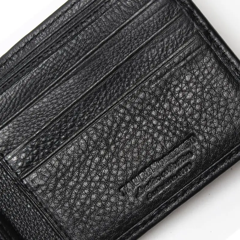 Мужские Винтажные кошельки из 100% натуральной кожи черный цвет для мужчин Оптовая