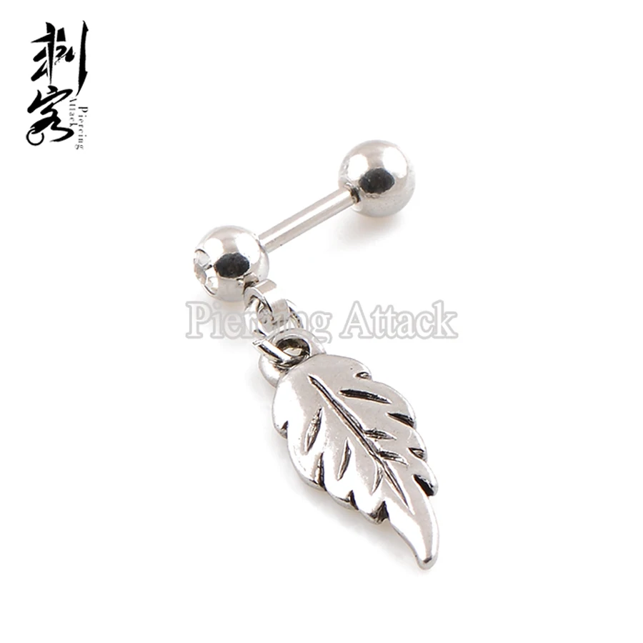 316L хирургическая сталь кристаллический драгоценный камень падение перо Висячие