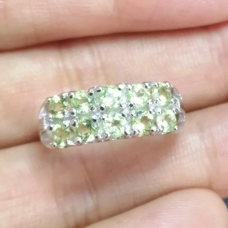 Кольцо Peridot бесплатная доставка натуральный Перидот ювелирное изделие в новом