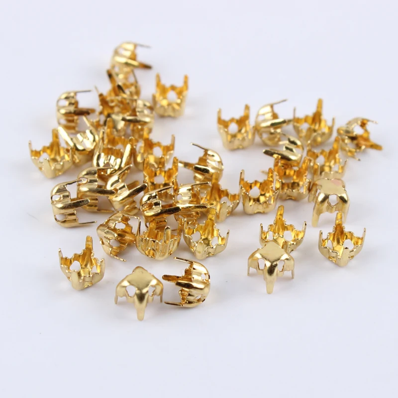 Пришивные пустые когти Модные Серебристые/золотистые металлические с открытой