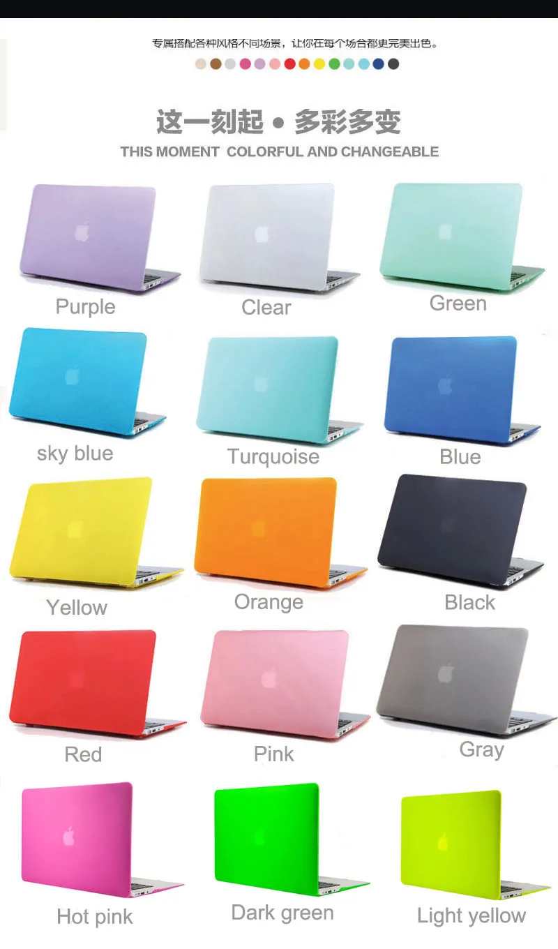 Жесткий матовый чехол для ноутбука с клавиатурой Macbook Air 11 13 Pro Retina 12 15 16 Touch Bar inchs