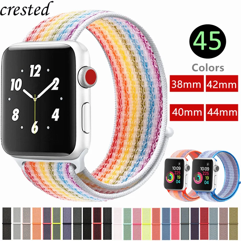 Ремешок для Apple watch band 42 мм 38 iWatch 4 44 40 Спортивная петля ремешок часов нейлоновый
