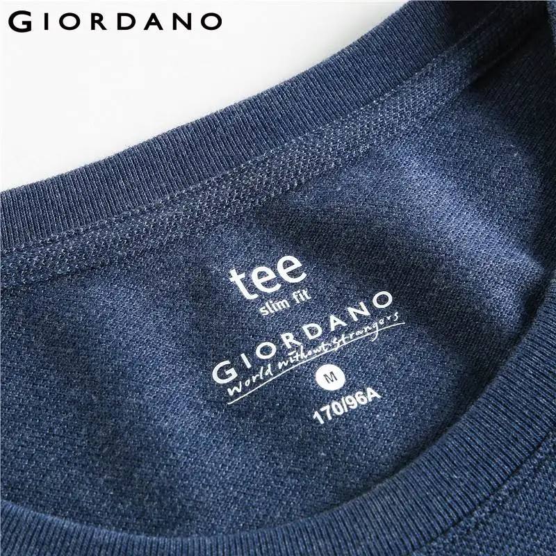Джордано Для мужчин футболка тонкий штуцер с круглым вырезом одноцветное