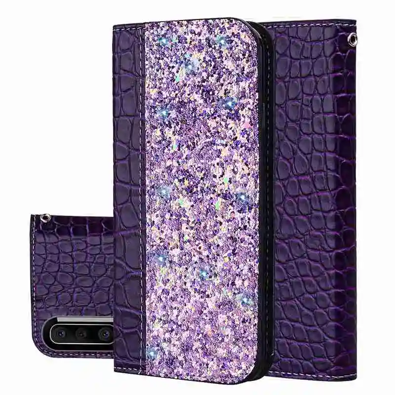 Чехол для samsung Galaxy A50 A30, Блестящий Защитный чехол Etui, чехол для samsung A10S A20S A30S A50S M30S, чехол с магнитным корпусом - Цвет: purple