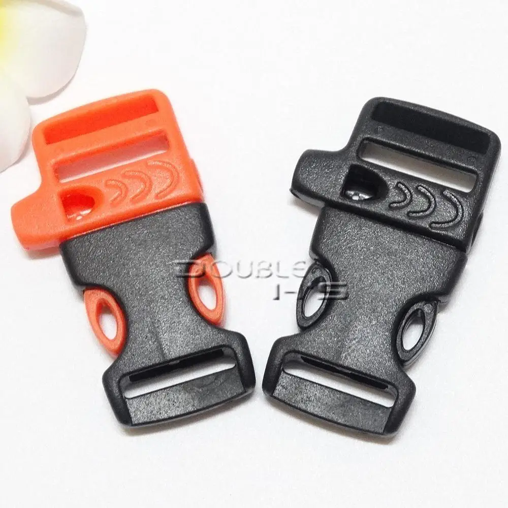 50 шт./лот 5/8 дюйма (15 мм) аварийный боковой спуск пряжки со свистком для браслета