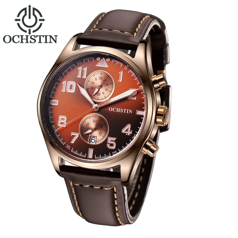 

2017 New Men Fashion Casual Watch Famous Brand Ochstin Quartz Rose Gold Wristwatch Date Display Montre Reloj Relogio Masculino