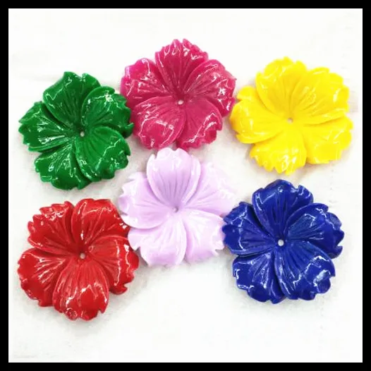 

12pcs flower beads middle hole diy jewelry findings or jewelry components size 30mm wholesale beads many colors free shipping