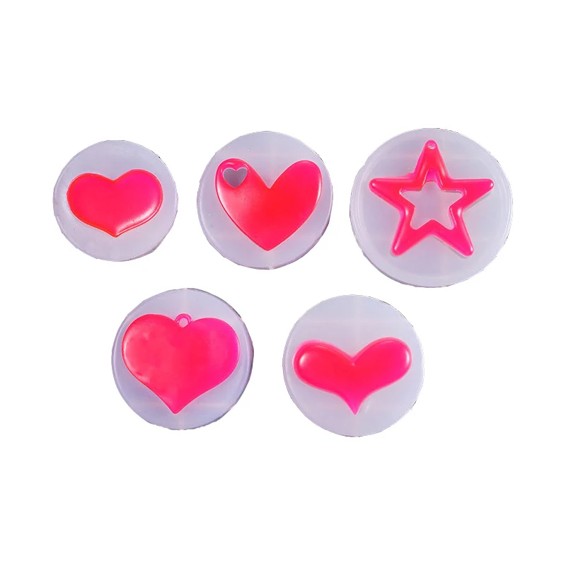 1 шт. сердце любовь звезда УФ Expoxy смола декоративные ювелирные изделия