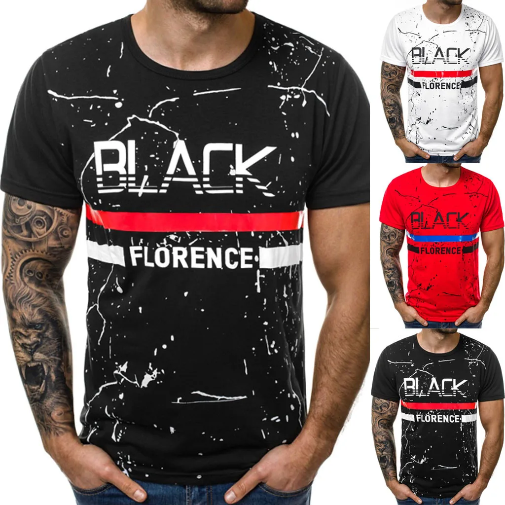 Мужская летняя новая модная блузка с круглым вырезом и короткими