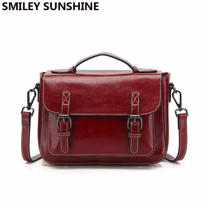 SMILEY SUNSHINE Satchels женская сумка-мессенджер из натуральной коровьей кожи женские кожаные сумки красные маленькие сумки через плечо для женщин