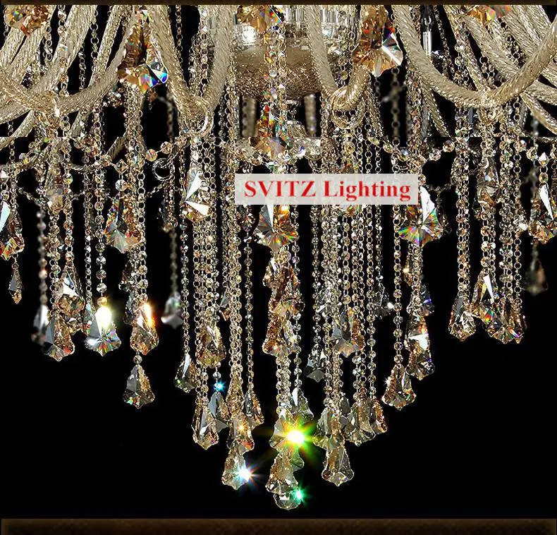 Большая подвесная хрустальная люстра для помещений освещение вестибюля отеля