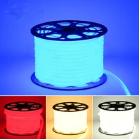 220v 230v led neon rope strip ribbon light flexible tape waterproof ip65 with eu power plug rgb white blue green red pink yellow
