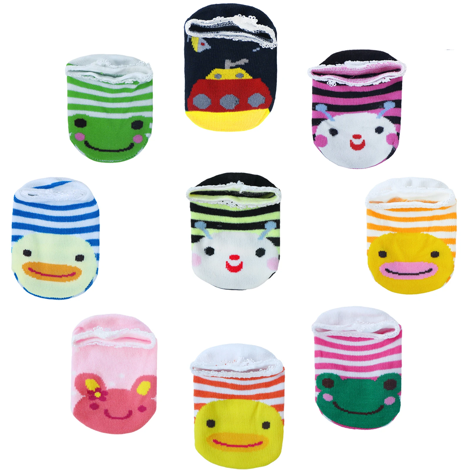 1 Pair Baby Socks Boys Girls Cartoon Animal Anti Slip Floor Unisex Short for Infant Toddler | Детская одежда и обувь