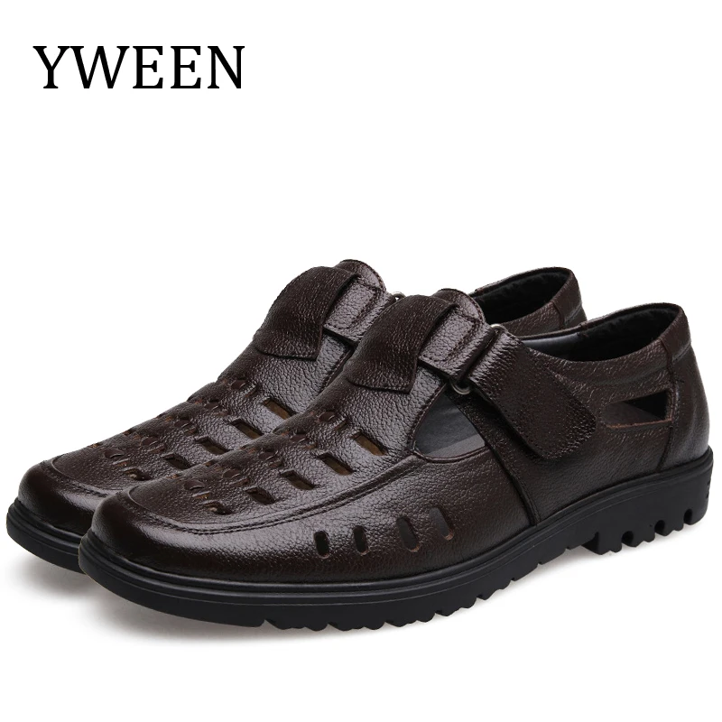 Оптовая продажа мужские сандалии YWEEN качественная кожа повседневная мужская