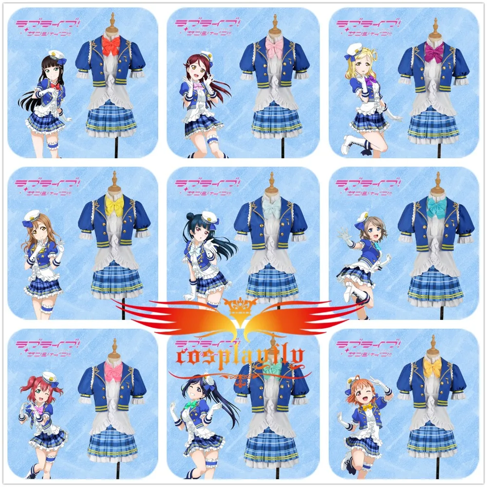 LoveLive! SunShine! akours Dia Kanan Mari Chika Ruby Yoshiko Riko Watanabe You Hanamaru сценическое платье для девочек