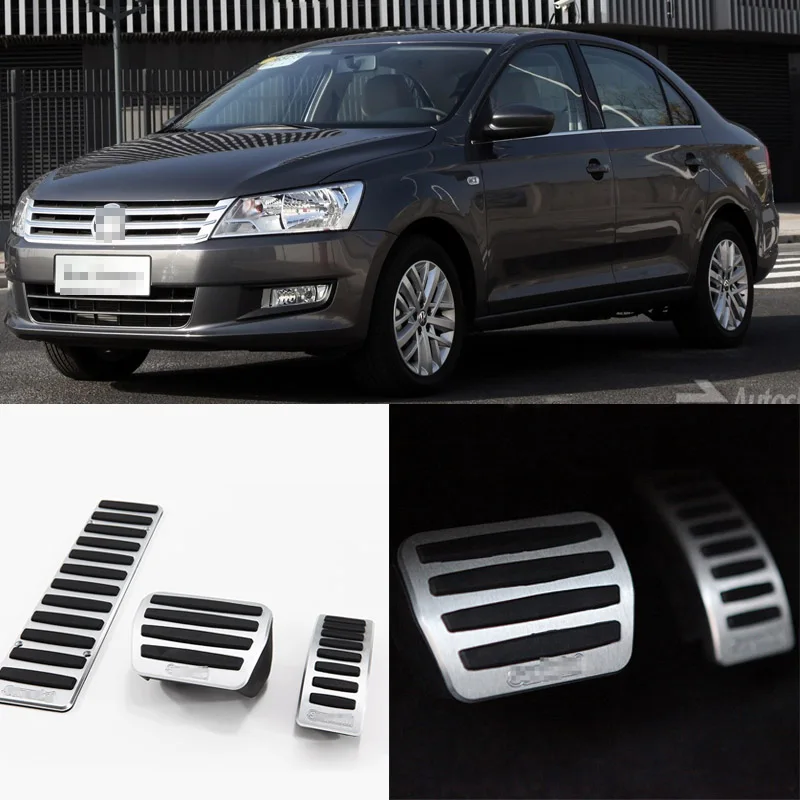 Savanini 3 шт. алюминиевые Нескользящие подставки для ног VW Santana 2013 2016 AT|brake pedal cover|pedal