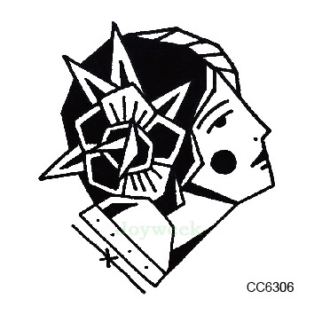 Водонепроницаемая Временная тату наклейка линия эскиза для женщин Винтажная