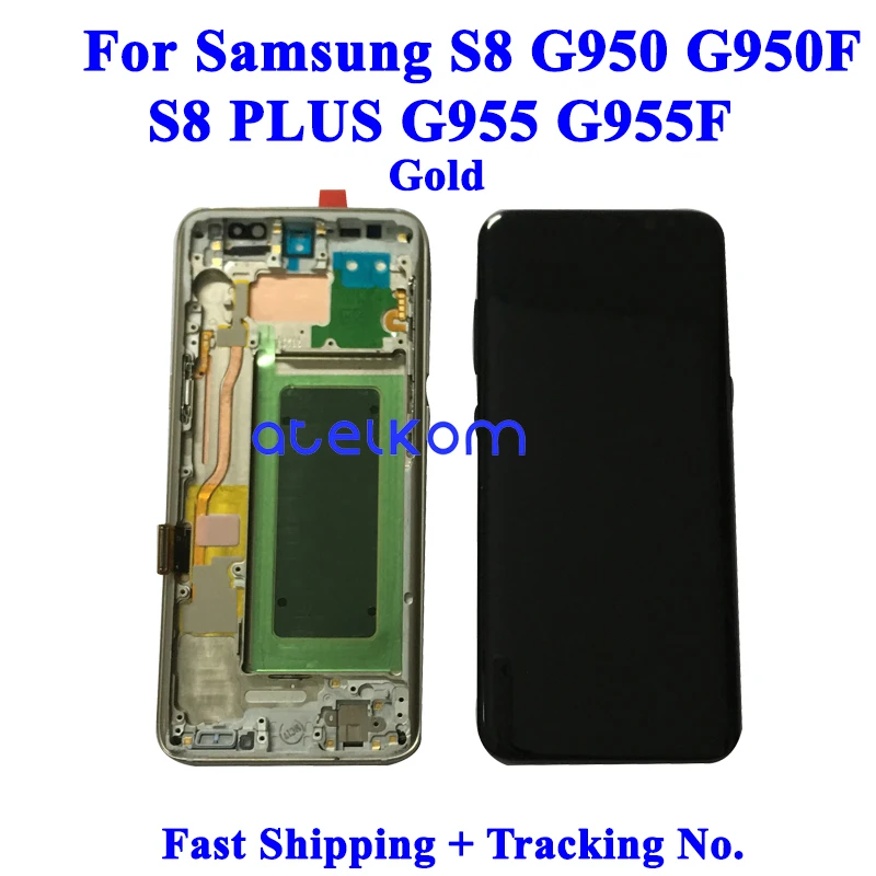 100% Оригинальный ЖК дисплей Super AMOLED для SAMSUNG S8 G950F Samsung экран с сенсорным