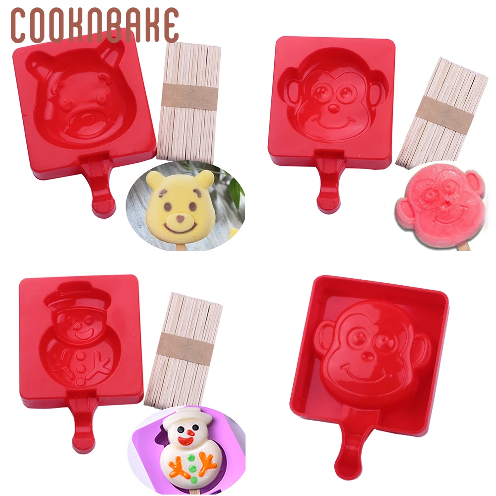 COOKNBAKE силиконовая форма для мороженого сердце силиконовый кубик для Льда Морозильник инструмент для мороженого лапа форма для украшения тортов с палкой