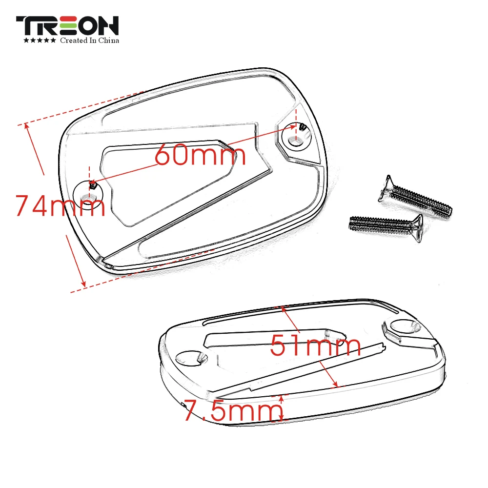 TREON Новинка для YAMAHA TMAX 500 TMax 530 CNC алюминиевая крышка резервуара тормозной жидкости