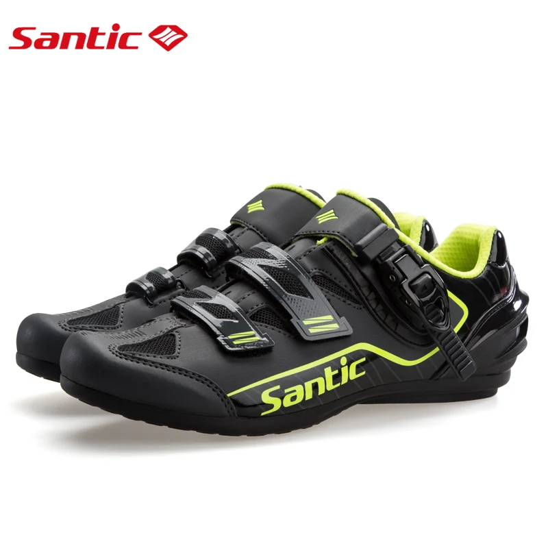 

Santic Men Cycling Shoes Unlocked Reflective Road Bicycle Shoes Breathable Rubber Outsole