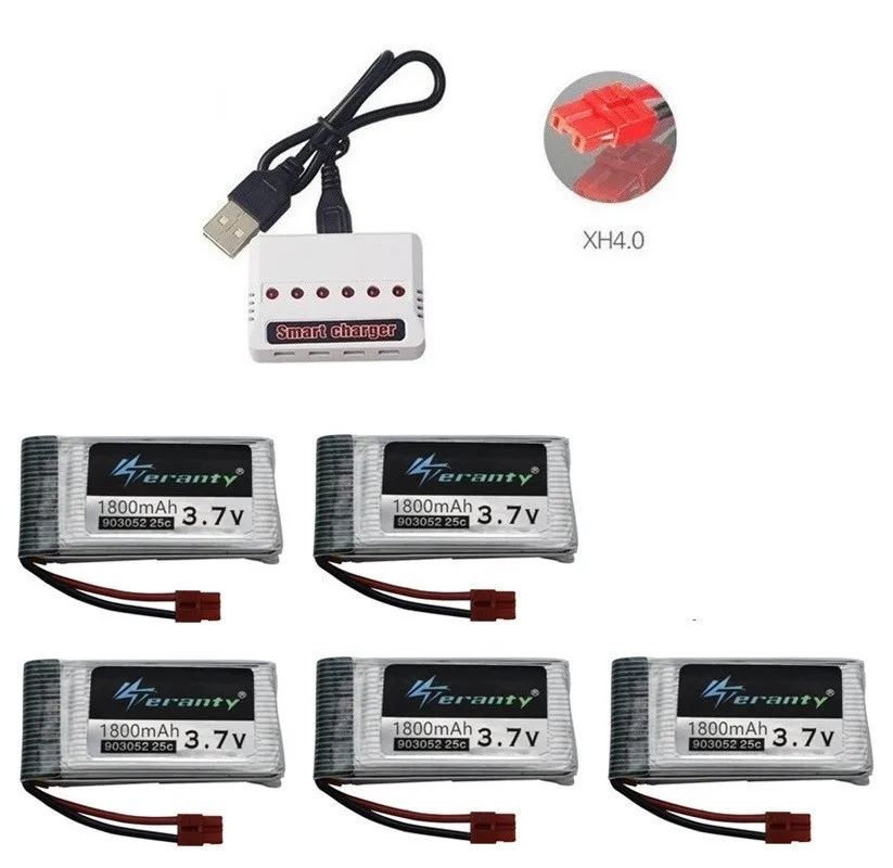 Обновление 3 7 v 1800mAh lipo батареи и 6-в-1 зарядное устройство для KY601S SYMA X5 X5S X5C X5SC X5SH X5SW